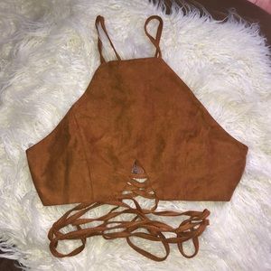 Lace up crop top